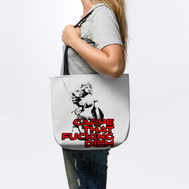 "Carpe That F*cking Diem" Vintage Barbarian Fantasy by Nonstop Shirts