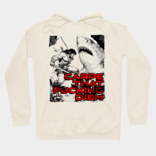 "Carpe That F*cking Diem" Vintage Barbarian Fantasy Hoodie