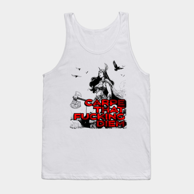 "Carpe That F*cking Diem" Vintage Barbarian Fantasy Tank Top by Nonstop Shirts