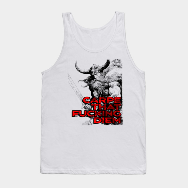 "Carpe That F*cking Diem" Vintage Barbarian Fantasy Tank Top by Nonstop Shirts
