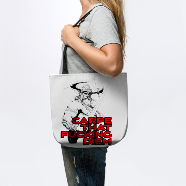 "Carpe That F*cking Diem" Vintage Barbarian Fantasy by Nonstop Shirts