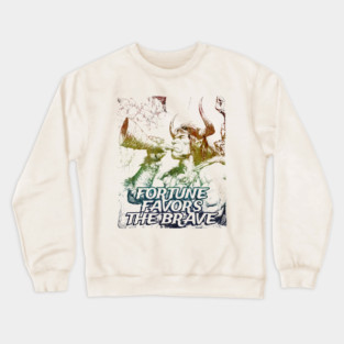 "Fortune Favors The Brave" Vintage Barbarian Fantasy Crewneck Sweatshirt