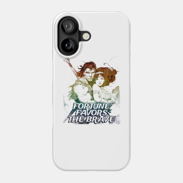 "Fortune Favors The Brave" Vintage Barbarian Fantasy Phone Case by Nonstop Shirts