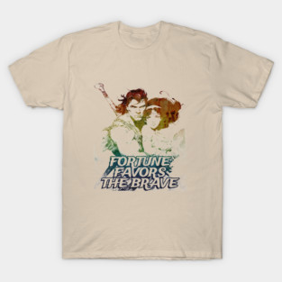"Fortune Favors The Brave" Vintage Barbarian Fantasy T-Shirt