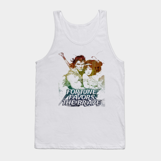 "Fortune Favors The Brave" Vintage Barbarian Fantasy Tank Top by Nonstop Shirts