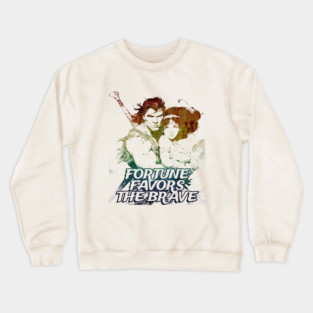 "Fortune Favors The Brave" Vintage Barbarian Fantasy Crewneck Sweatshirt