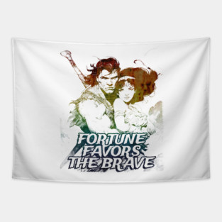 "Fortune Favors The Brave" Vintage Barbarian Fantasy Tapestry