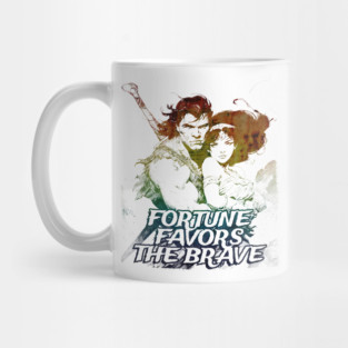 "Fortune Favors The Brave" Vintage Barbarian Fantasy Mug