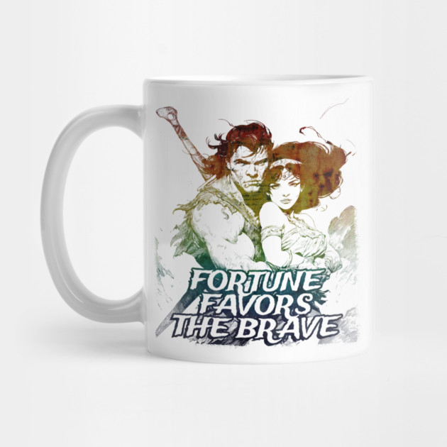 "Fortune Favors The Brave" Vintage Barbarian Fantasy by Nonstop Shirts