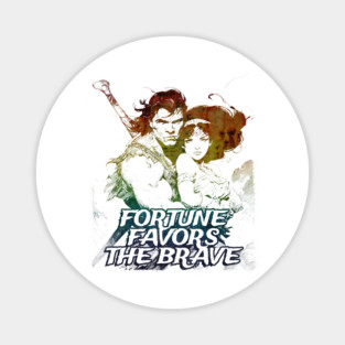 "Fortune Favors The Brave" Vintage Barbarian Fantasy Magnet
