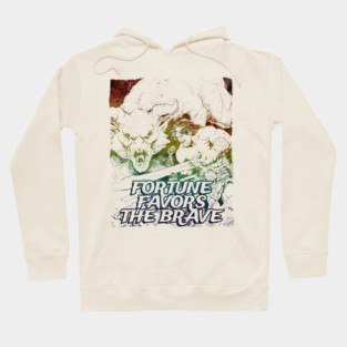 "Fortune Favors The Brave" Vintage Barbarian Fantasy Hoodie