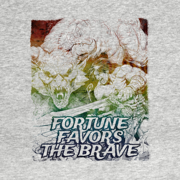 "Fortune Favors The Brave" Vintage Barbarian Fantasy by Nonstop Shirts