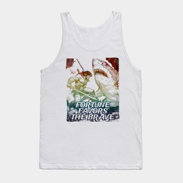 "Fortune Favors The Brave" Vintage Barbarian Fantasy Tank Top by Nonstop Shirts