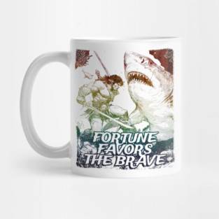 "Fortune Favors The Brave" Vintage Barbarian Fantasy Mug