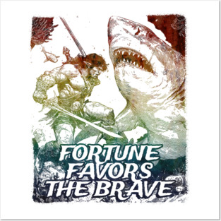 "Fortune Favors The Brave" Vintage Barbarian Fantasy Posters and Art