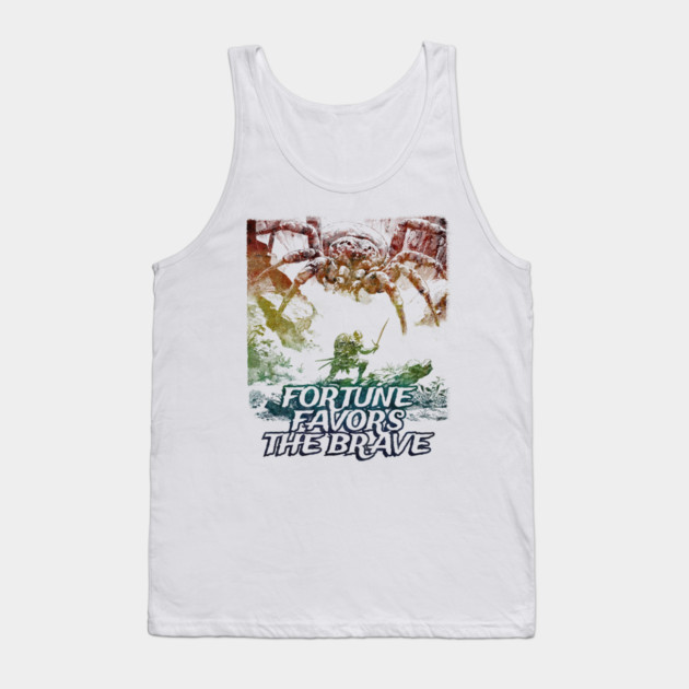 "Fortune Favors The Brave" Vintage Barbarian Fantasy Tank Top by Nonstop Shirts