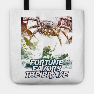 "Fortune Favors The Brave" Vintage Barbarian Fantasy Tote