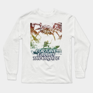 "Fortune Favors The Brave" Vintage Barbarian Fantasy Long Sleeve T-Shirt