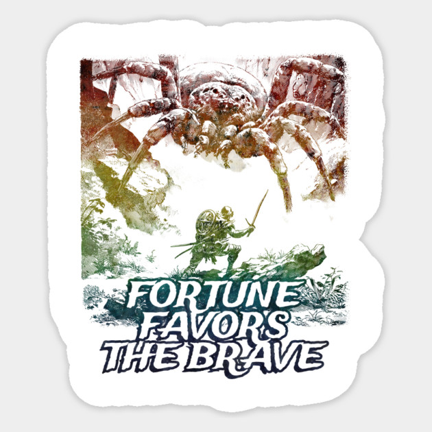 "Fortune Favors The Brave" Vintage Barbarian Fantasy Sticker by Nonstop Shirts
