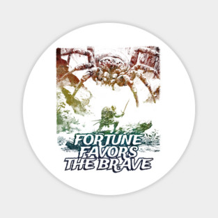 "Fortune Favors The Brave" Vintage Barbarian Fantasy Magnet