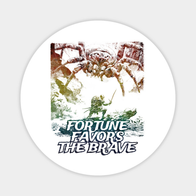 "Fortune Favors The Brave" Vintage Barbarian Fantasy Magnet by Nonstop Shirts