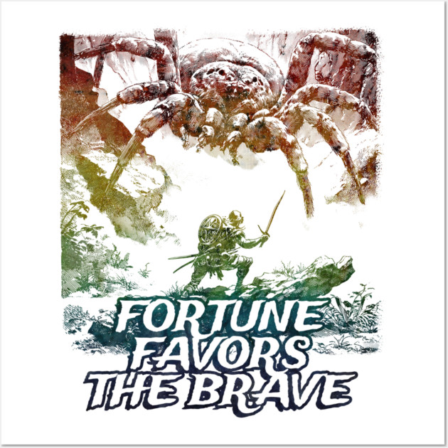 "Fortune Favors The Brave" Vintage Barbarian Fantasy Wall Art by Nonstop Shirts