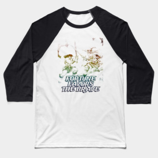"Fortune Favors The Brave" Vintage Barbarian Fantasy Baseball T-Shirt