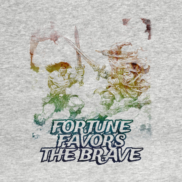 "Fortune Favors The Brave" Vintage Barbarian Fantasy by Nonstop Shirts