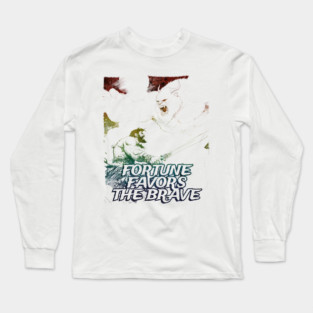 "Fortune Favors The Brave" Vintage Barbarian Fantasy Long Sleeve T-Shirt