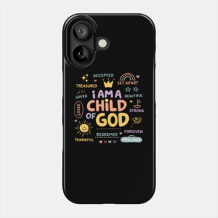 I Am a Child of God Pastel Typography Phone Case