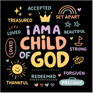 I Am a Child of God Pastel Typography Posters and Art