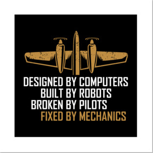 Aircraft Maintenance Technician Airplane Mechanic Posters and Art