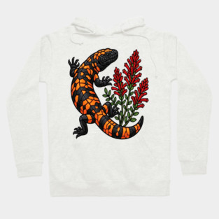 Gila Monster Lizard Stained Glass Botanical Wildlife Art Hoodie