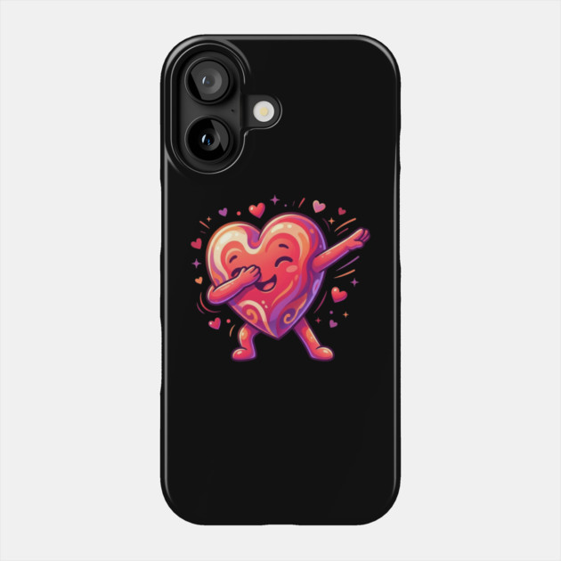 Dabbing Heart Cute Love Humor Phone Case by Creatifly Graphic Tees
