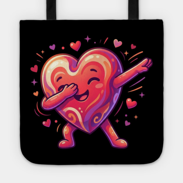 Dabbing Heart Cute Love Humor Tote by Creatifly Graphic Tees