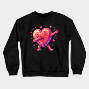 Dabbing Heart Cute Love Humor Crewneck Sweatshirt