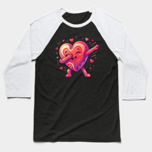 Dabbing Heart Cute Love Humor Baseball T-Shirt