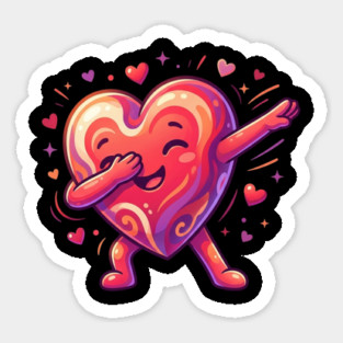Dabbing Heart Cute Love Humor Sticker
