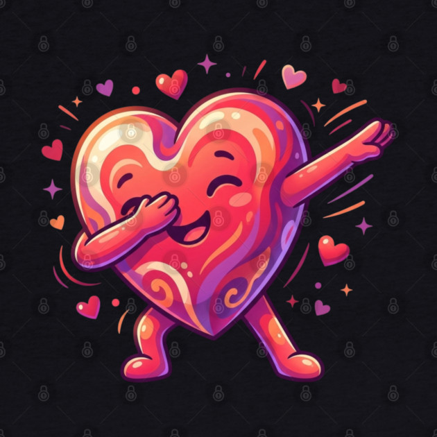 Dabbing Heart Cute Love Humor by Creatifly Graphic Tees