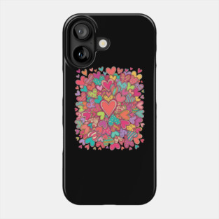 Colorful Heart Collage Love Phone Case