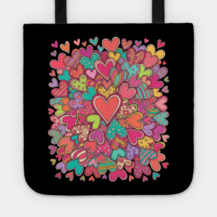 Colorful Heart Collage Love Tote
