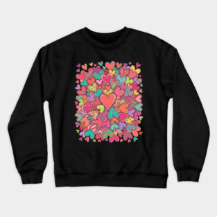 Colorful Heart Collage Love Crewneck Sweatshirt
