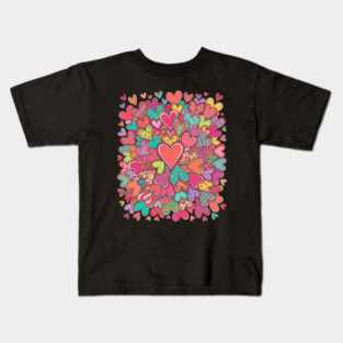 Colorful Heart Collage Love Kids T-Shirt