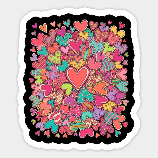 Colorful Heart Collage Love Magnet by Creatifly Graphic Tees