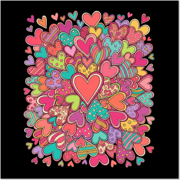 Colorful Heart Collage Love Wall Art by Creatifly Graphic Tees