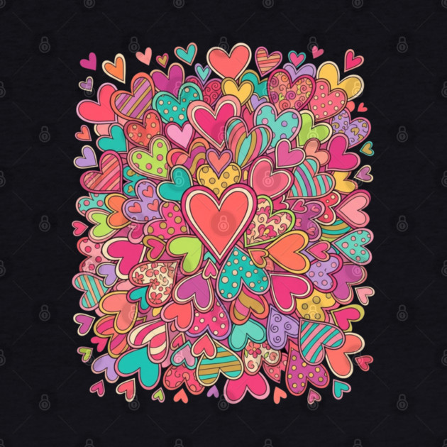 Colorful Heart Collage Love by Creatifly Graphic Tees