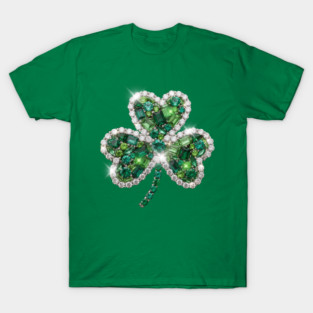 Rhinestone Cluster Shamrock T-Shirt