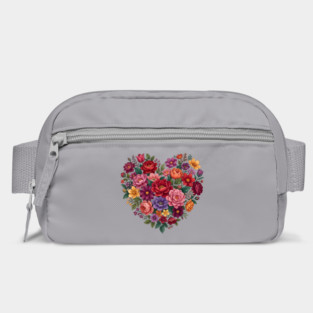 Floral Heart Bouquet Romantic Botanical Bloom Bag