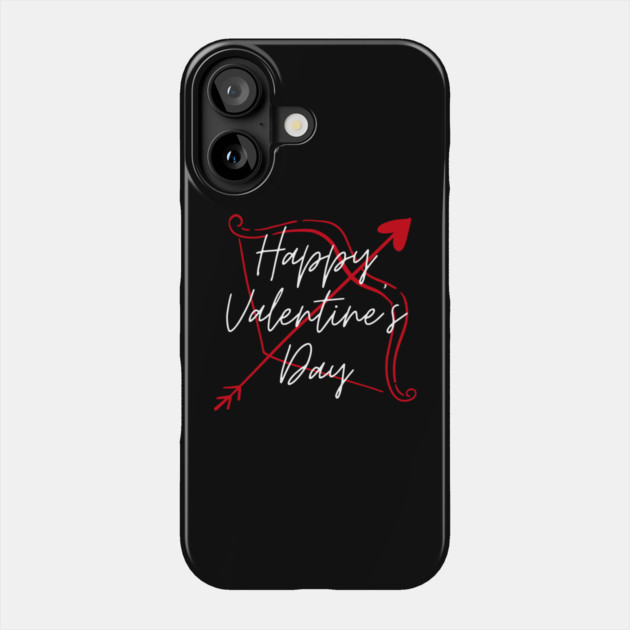 Happy Valentine’s Day Cupid Arrow Heart Phone Case by Creatifly Graphic Tees