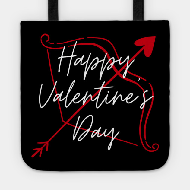 Happy Valentine’s Day Cupid Arrow Heart Tote by Creatifly Graphic Tees